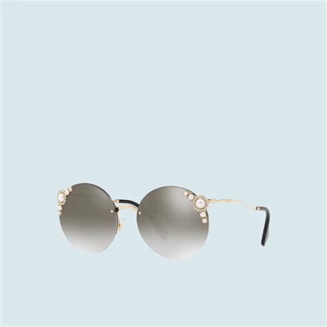 Miu Miu Société sunglasses Anthracite gray to lake blue gradient 